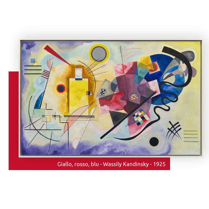 Dipinto Kandinsky, astratto, Giallo, rosso, blu