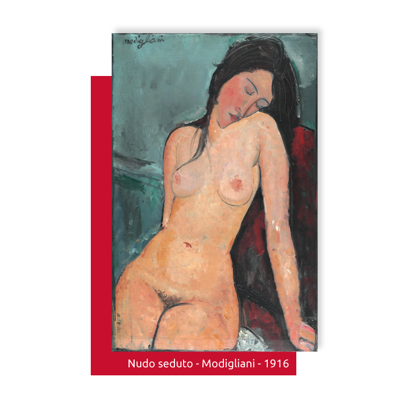 Dipinto Modigliani, Nudo seduto