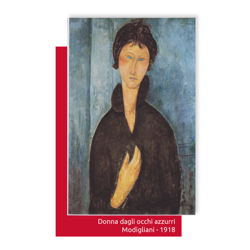 Dipinto Modigliani, Donna dagli occhi azzurri