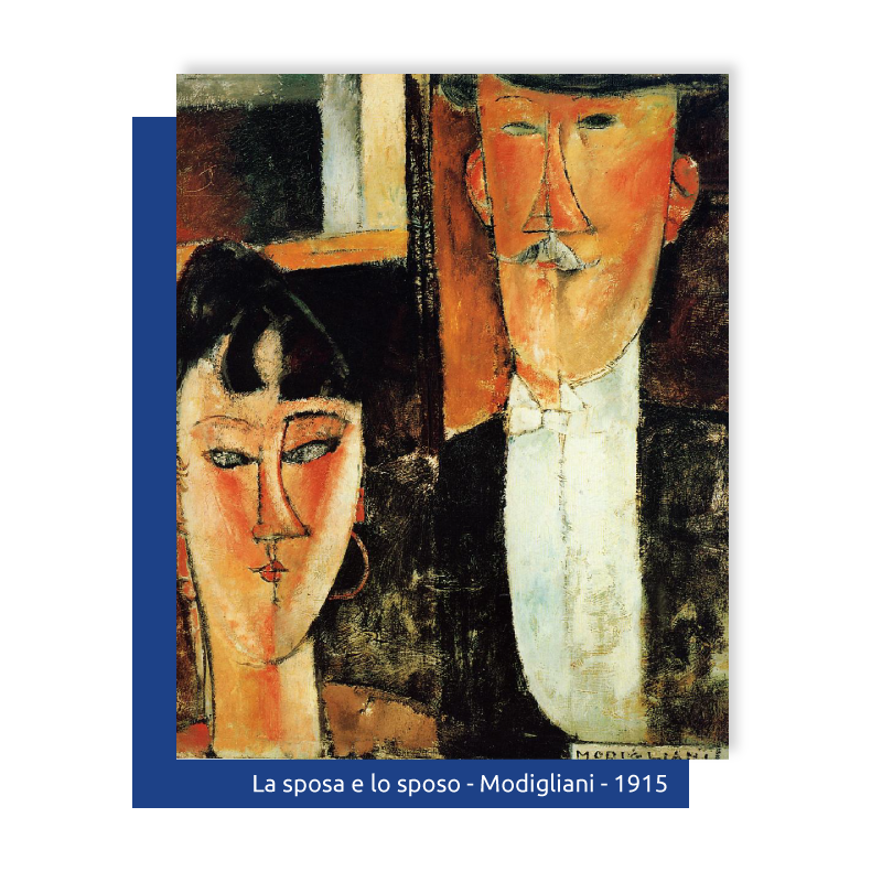 Dipinto Modigliani, La sposa e lo sposo